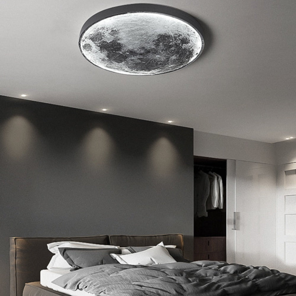 3D LED Maan of Aarde Plafond- en Muurlicht met Afstandsbediening – Dimbaar en Warm Licht 3