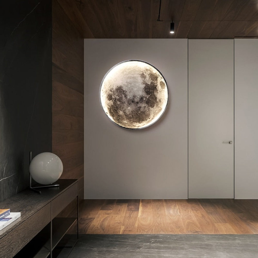 3D LED Maan of Aarde Plafond- en Muurlicht met Afstandsbediening – Dimbaar en Warm Licht 4