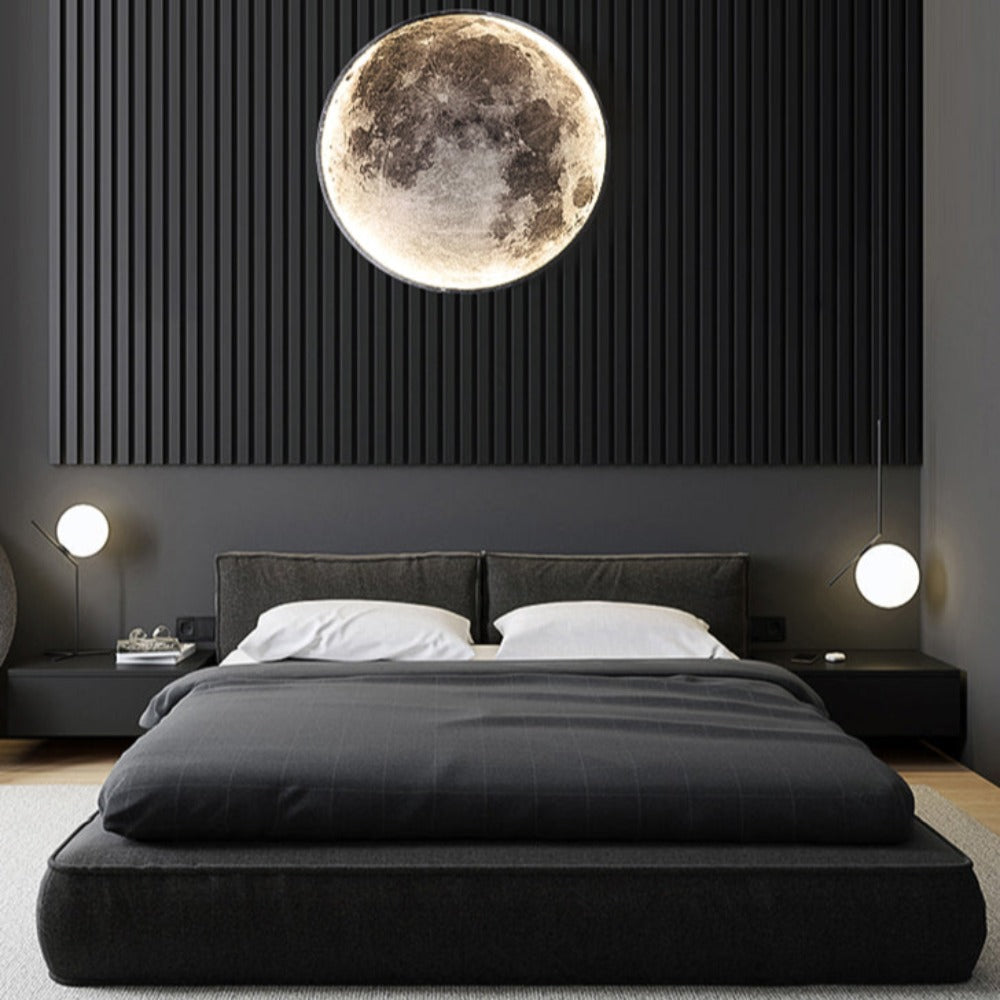 3D LED Maan of Aarde Plafond- en Muurlicht met Afstandsbediening – Dimbaar en Warm Licht 5