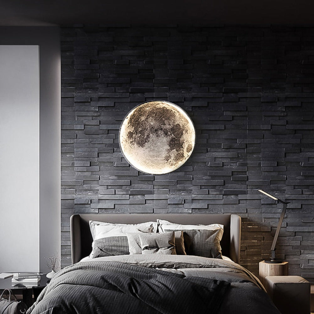 3D LED Maan of Aarde Plafond- en Muurlicht met Afstandsbediening – Dimbaar en Warm Licht 9