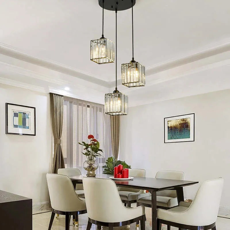 Elegante Hanglamp van Glas en Metaal voor Woonkamer, Eettafel of Slaapkamer - Verstelbare Lengte 10
