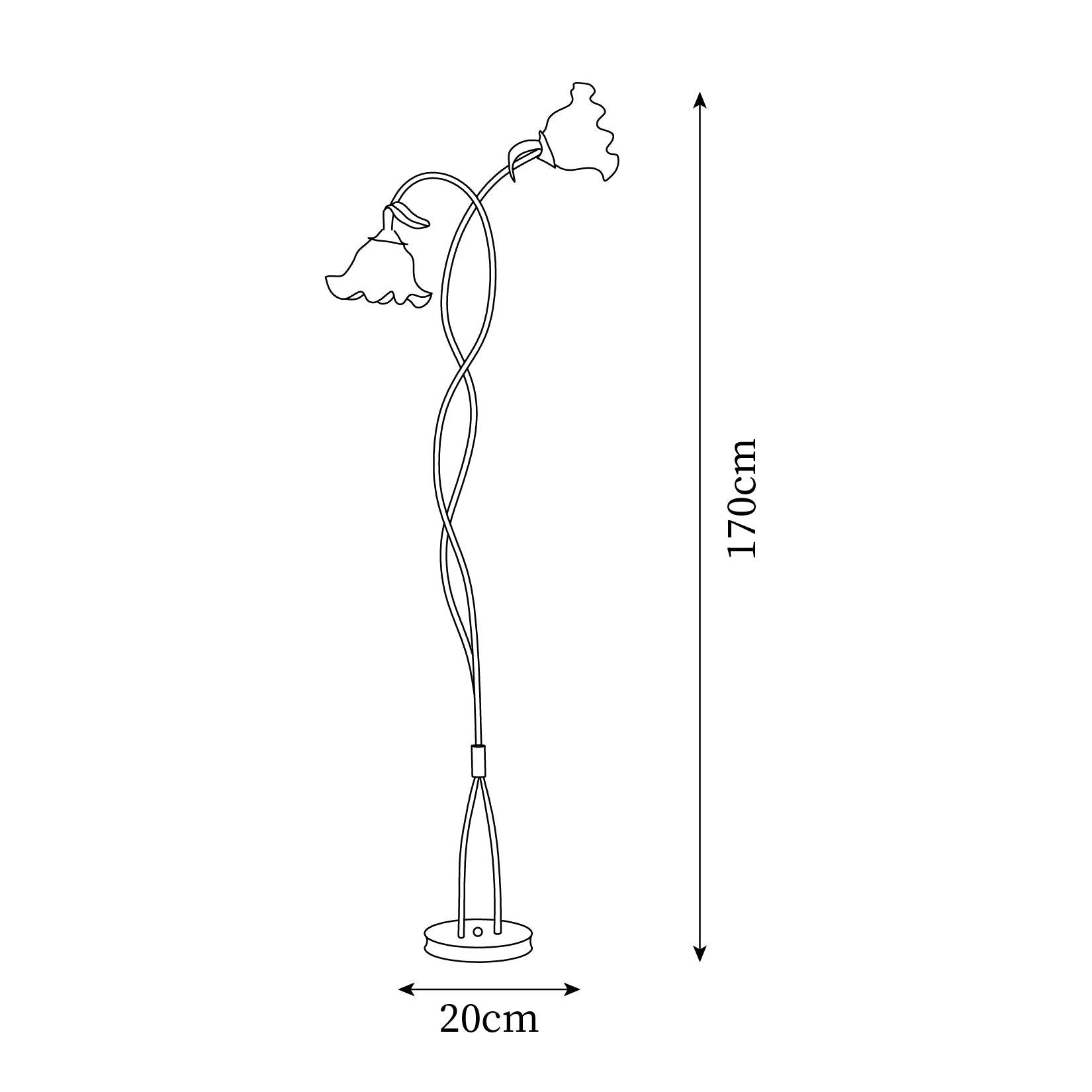 Elegante Vloerlamp met Witte Bloemen en Groene Afwerking – Staande Lamp voor Woonkamer en Slaapkamer 5