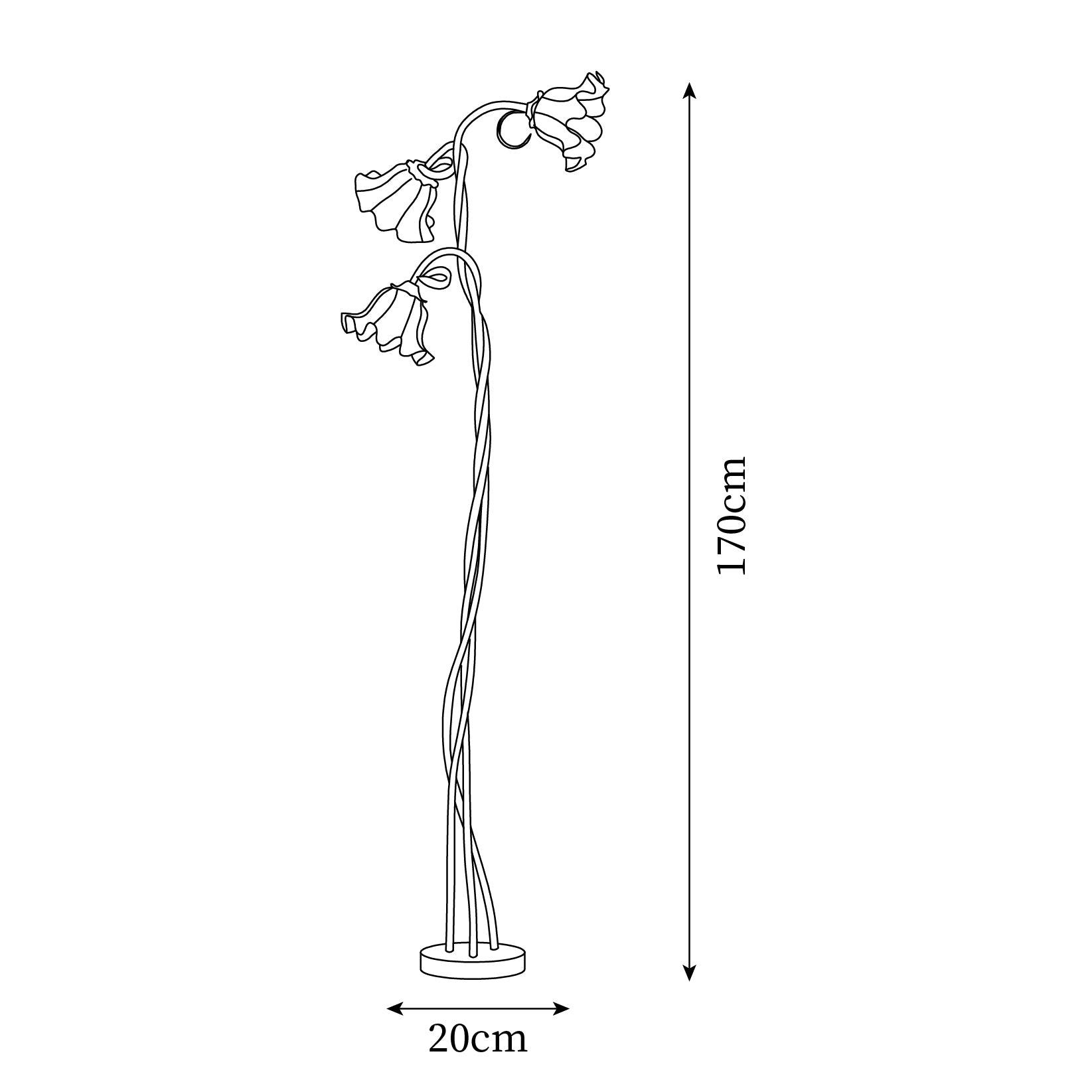 Elegante Vloerlamp met Witte Bloemen en Groene Afwerking – Staande Lamp voor Woonkamer en Slaapkamer 6