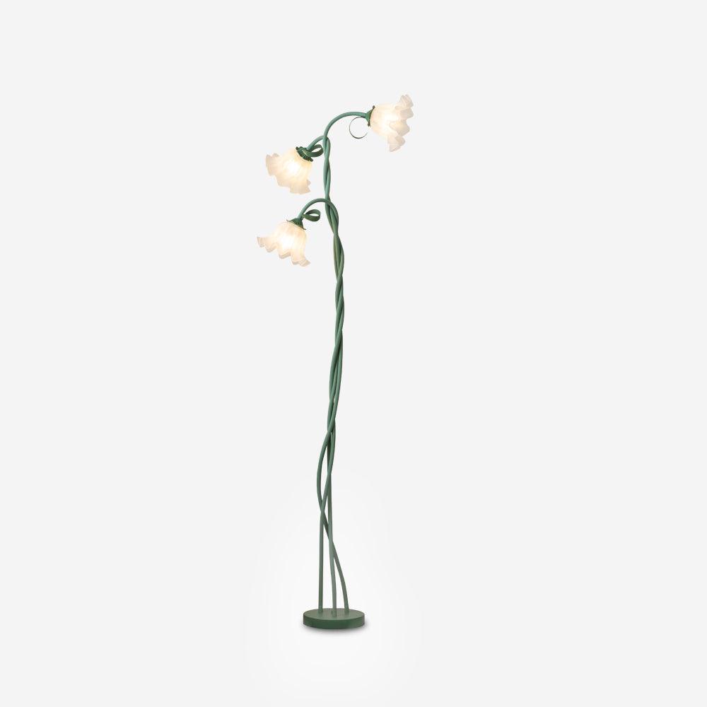 Elegante Vloerlamp met Witte Bloemen en Groene Afwerking – Staande Lamp voor Woonkamer en Slaapkamer 9