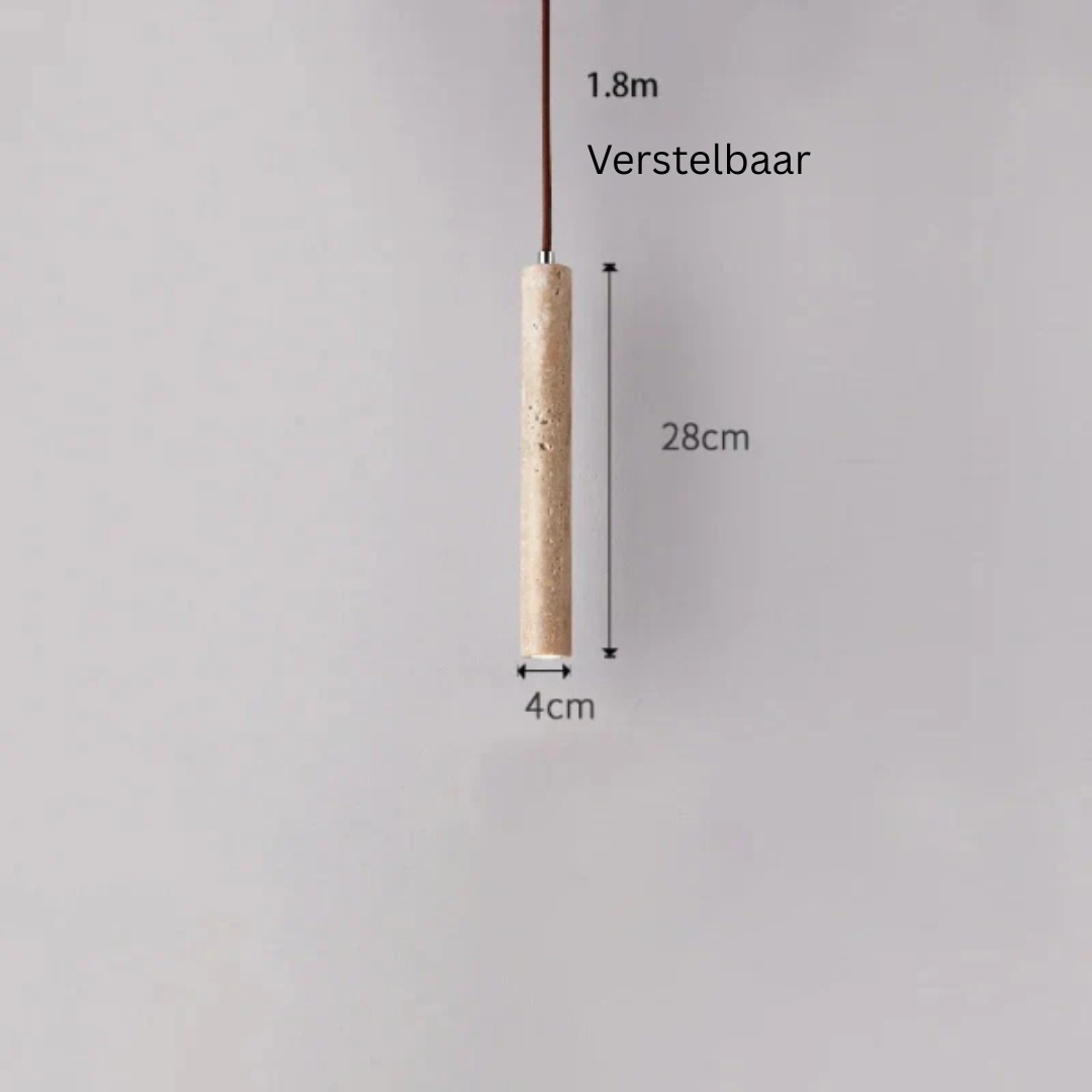 Cilinder Hanglamp Travertijn Minimalistisch Wabi-Sabi met LED Verlichting
