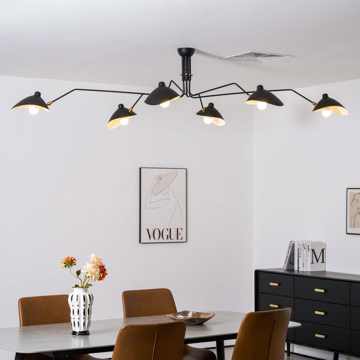 Industriele Hanglamp met 3 of 6 Armen – Unieke Eetkamer en Woonkamer Lamp voor Binnenruimtes 4
