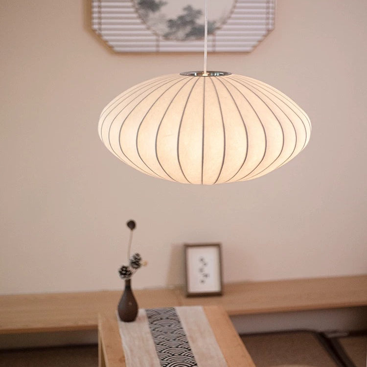 Japandi Hanglamp van Luxe Kunstzijde voor Eettafel en Woonkamer Decoratie 4