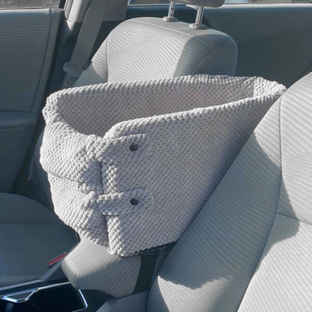 Kleine Hondenzitje voor Auto met Pluche Bekleding en Verstelbare Veiligheidsbanden 8