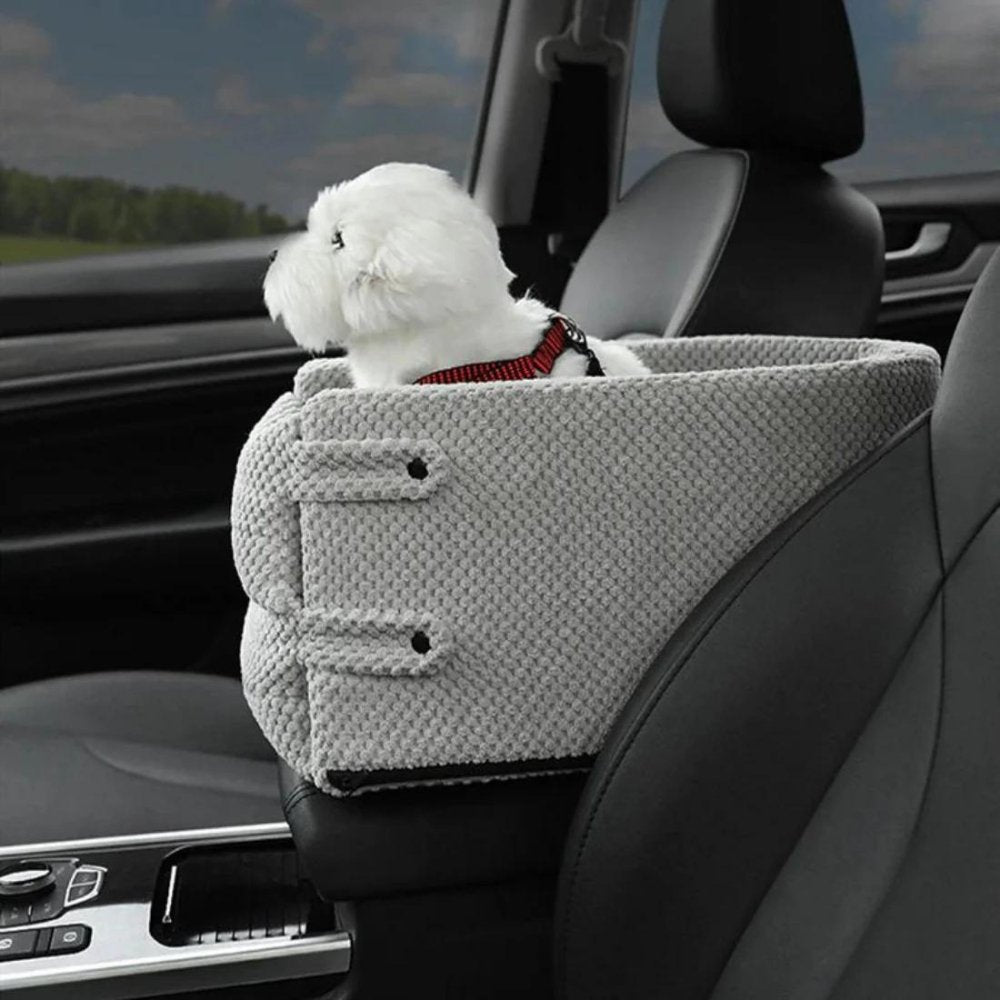Kleine Hondenzitje voor Auto met Pluche Bekleding en Verstelbare Veiligheidsbanden 9