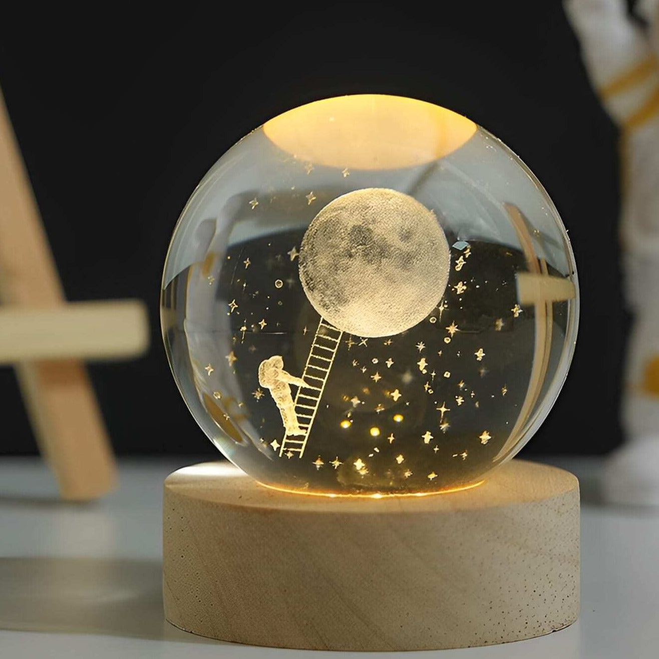 Luminous Crystal Ball met 3D Gravure – Magische Nachtlamp voor Sterrenliefhebbers en Ruimtefans 11