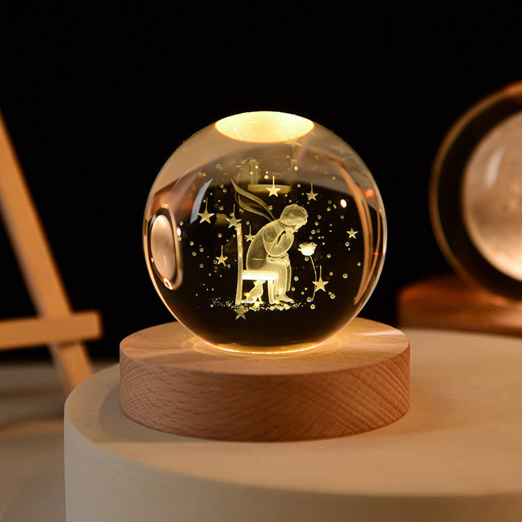 Luminous Crystal Ball met 3D Gravure – Magische Nachtlamp voor Sterrenliefhebbers en Ruimtefans 9