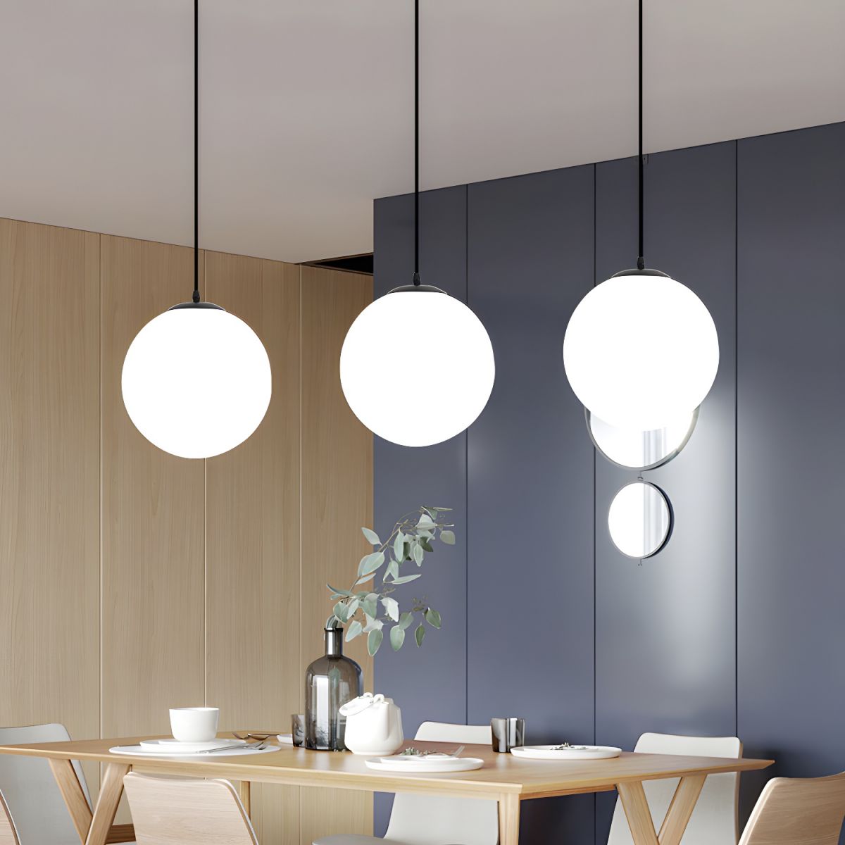 Minimalistische Glazen Hanglamp met Elegant Ontwerp en E27/E26 Lampvoet 0
