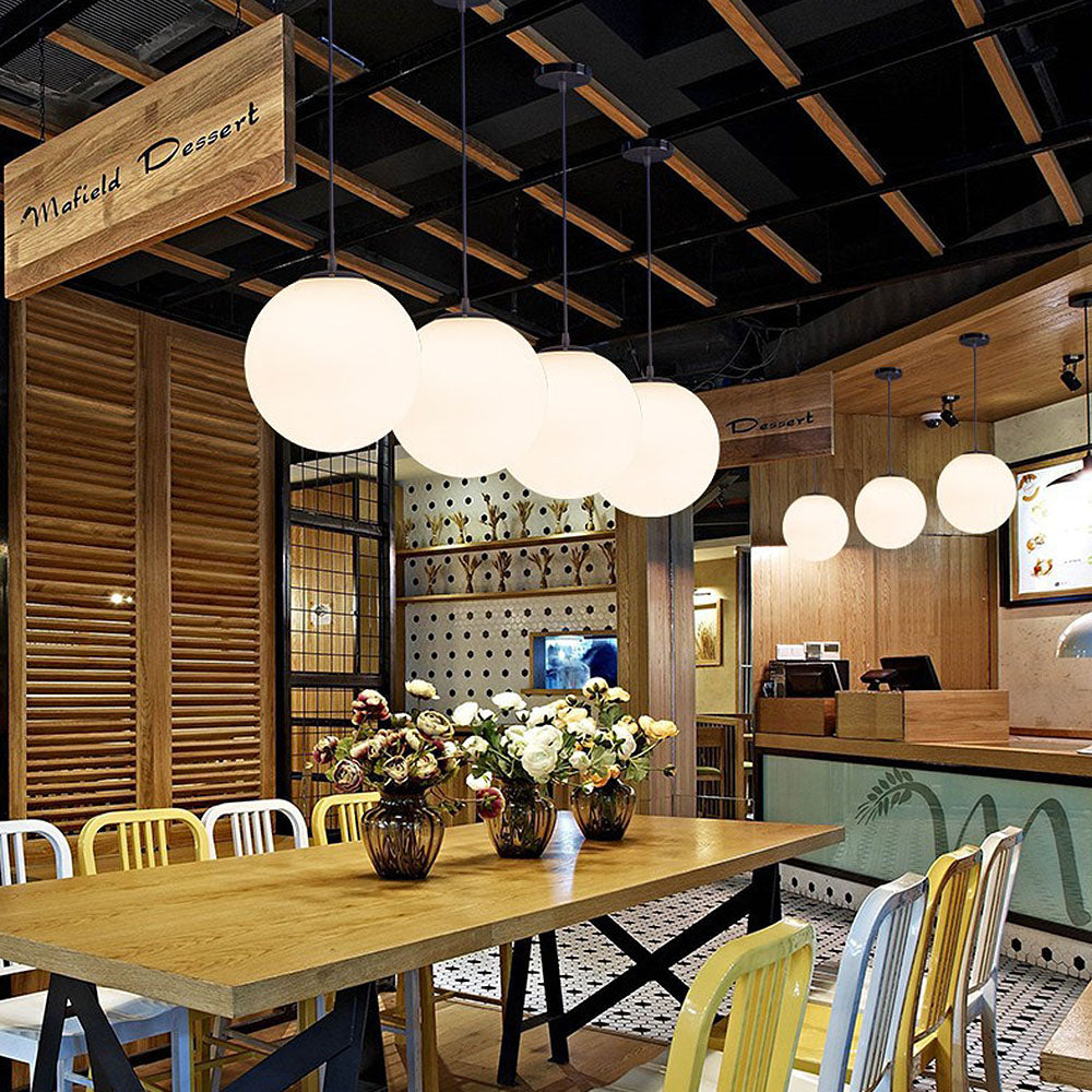 Minimalistische Glazen Hanglamp met Elegant Ontwerp en E27/E26 Lampvoet 5