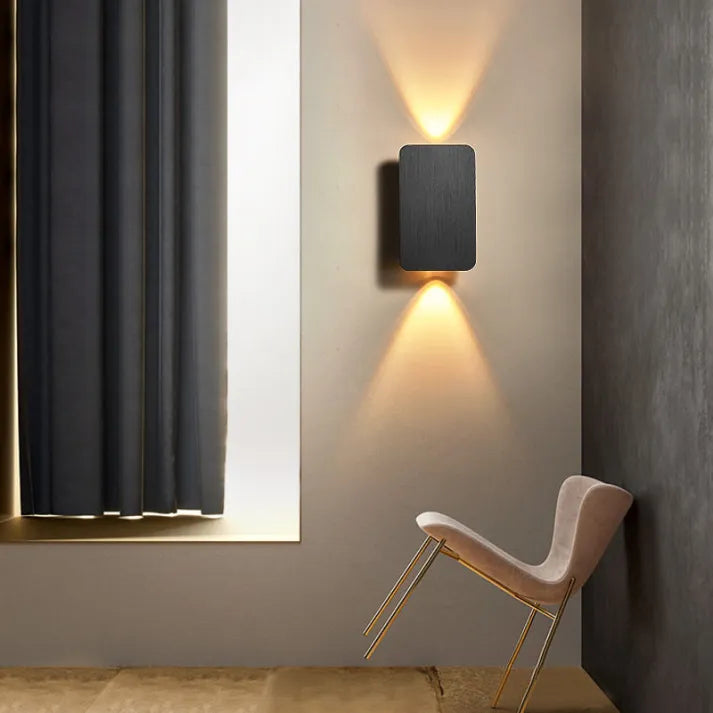 Moderne Dimbare Wandlamp Binnen - Slank Rechthoekig Ontwerp in Zwart of Goud 9