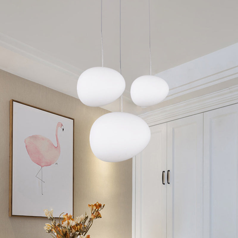 Moderne Hanglamp Eettafel met Kiezelvormige Kap van Hoogwaardig Plastic – Eetkamer Lamp 3
