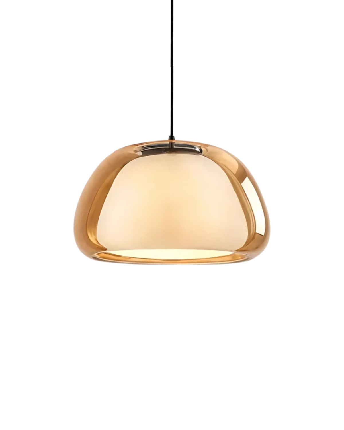 Moderne Hanglamp Zwart met Glazen Koepel en Verstelbaar Snoer voor Eettafel en Woonkamer 0