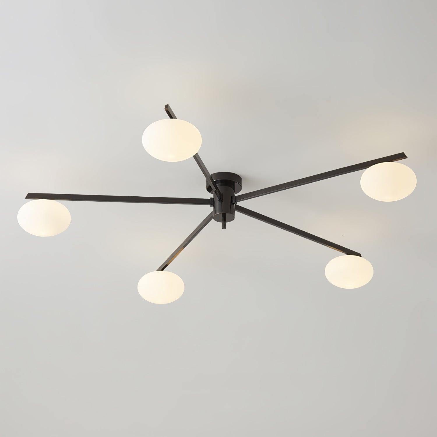 Moderne Plafondlamp met Witte Glazen Bol – Slank Ontwerp voor Slaapkamer en Woonkamer 10