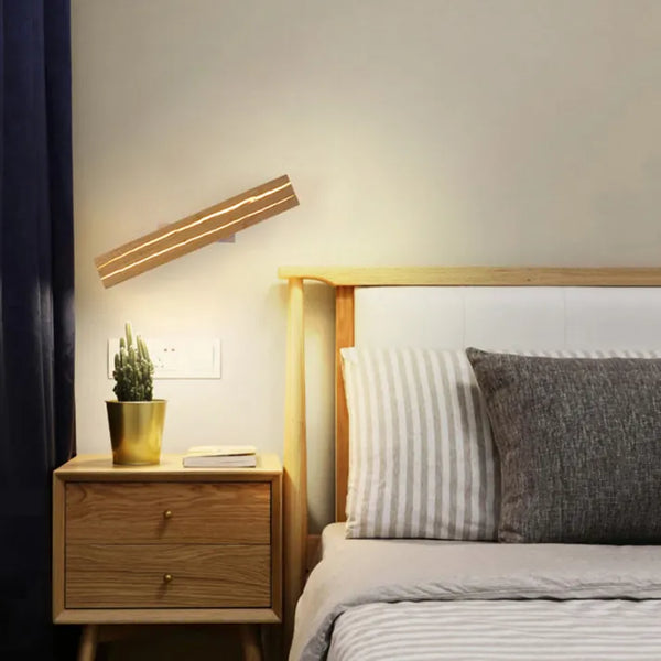 Moderne Wandlamp met Uniek Houtpatroon en Warm Licht voor Binnen 4