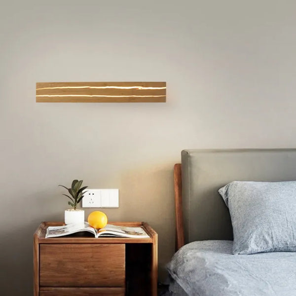 Moderne Wandlamp met Uniek Houtpatroon en Warm Licht voor Binnen 5