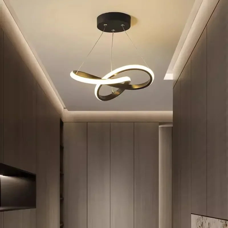 Moderne Zwarte LED Plafondlamp met Afstandsbediening voor Slaapkamer en Woonkamer 0
