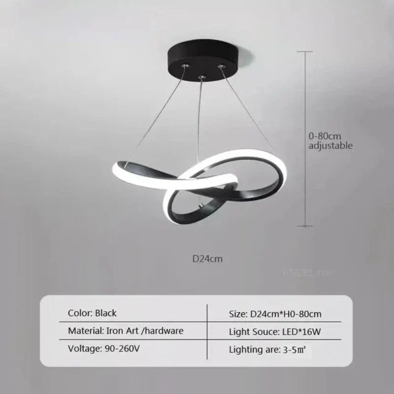 Moderne Zwarte LED Plafondlamp met Afstandsbediening voor Slaapkamer en Woonkamer 5