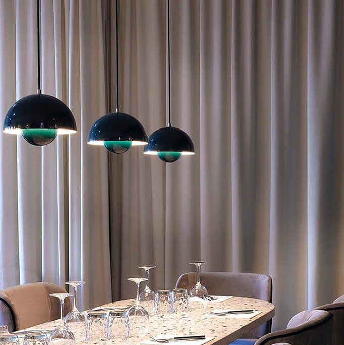 Noordse Hanglamp voor Eettafel en Woonkamer – Semicircle Koepel Lamp met Verstelbare Lengte 3
