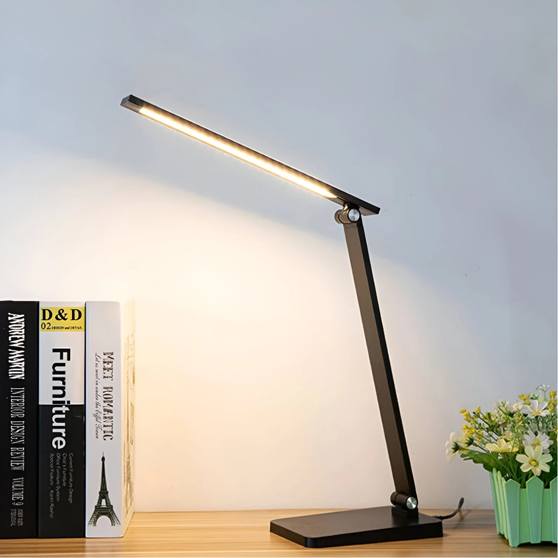 Opvouwbare LED Tafellamp met Aanraakdimmer en USB Oplaadpoort – Modern en Ruimtebesparend 0