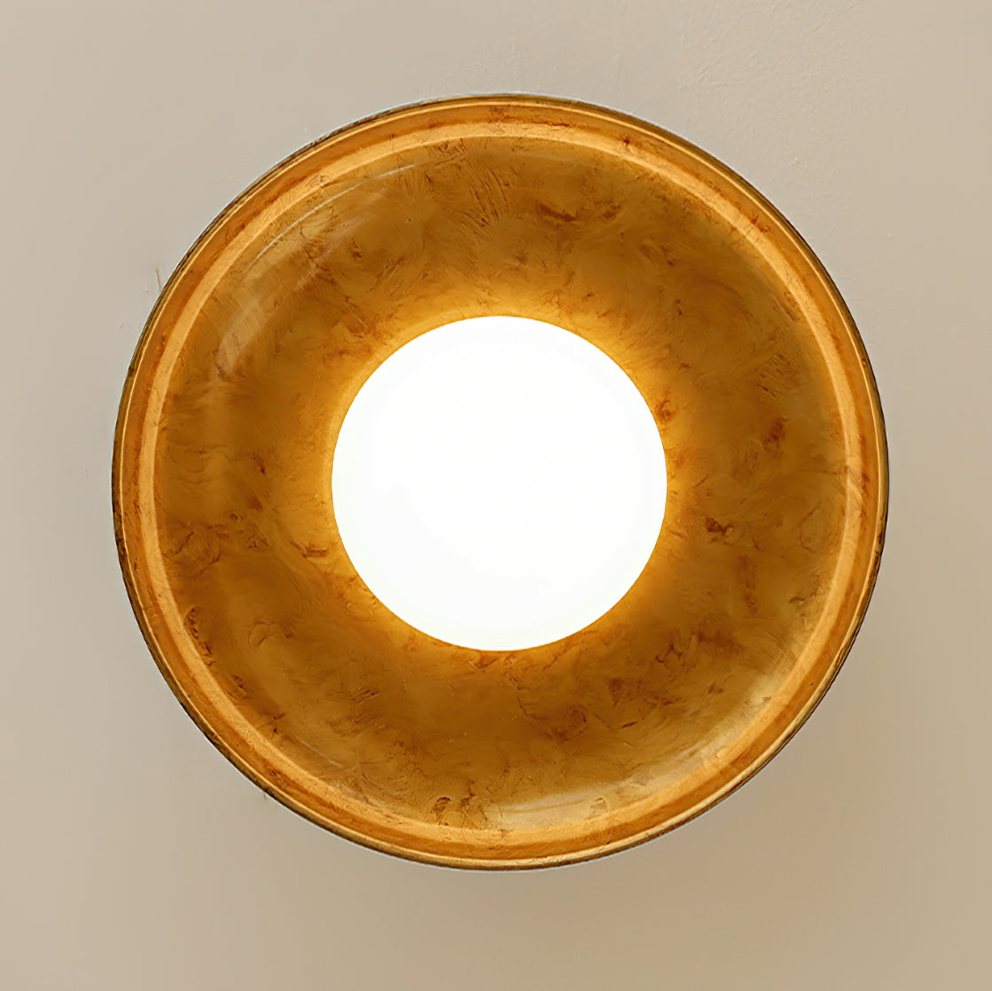 Oscar Plafondlamp van Handgeblazen Glas in Antiek Goud - LED Plafondlamp voor Slaapkamer en Woonkamer 7