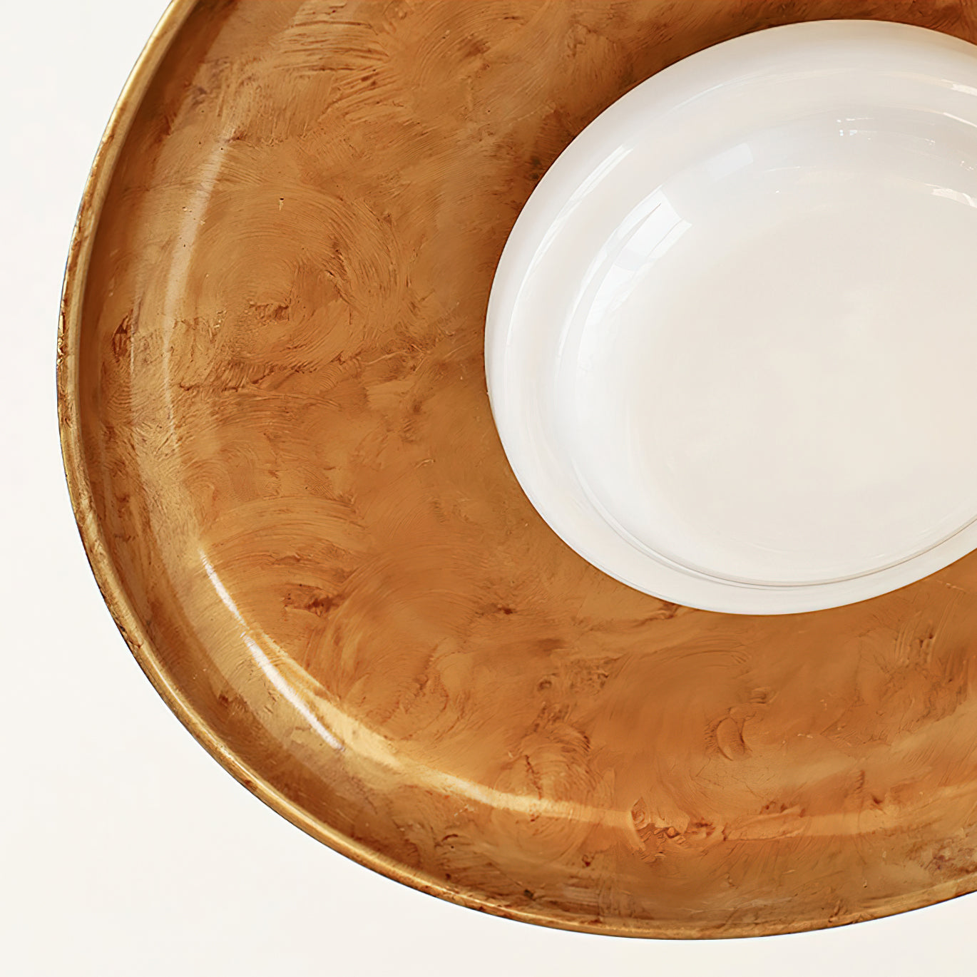 Oscar Plafondlamp van Handgeblazen Glas in Antiek Goud - LED Plafondlamp voor Slaapkamer en Woonkamer 8