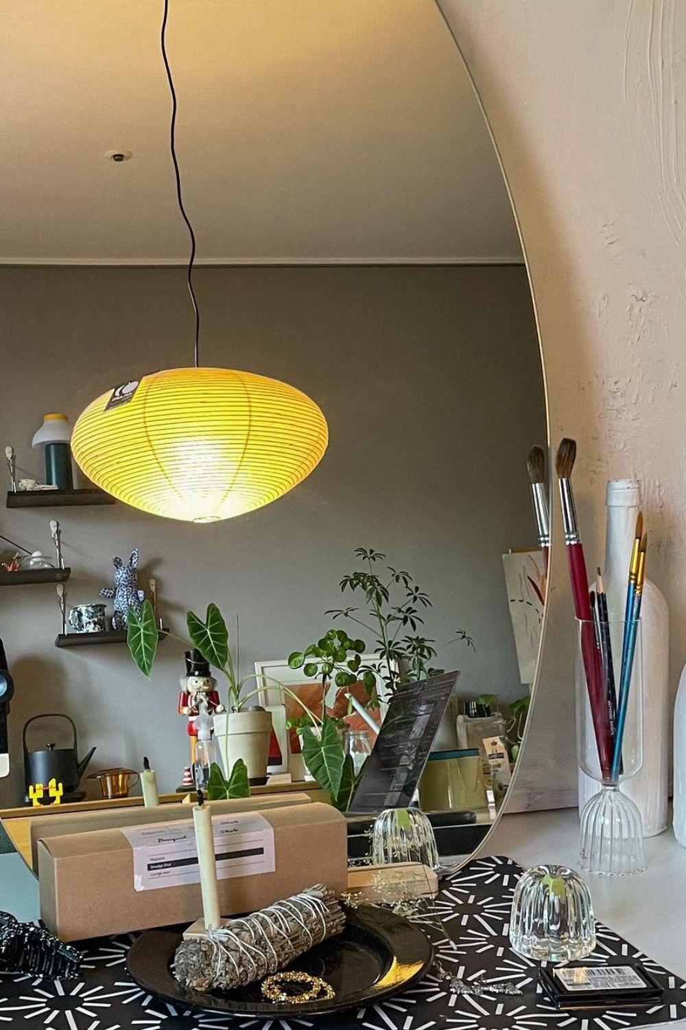 Ovalen Hanglamp van Bamboe en Washi Papier voor Woonkamer, Eetkamer en Slaapkamer – Warm Licht 3