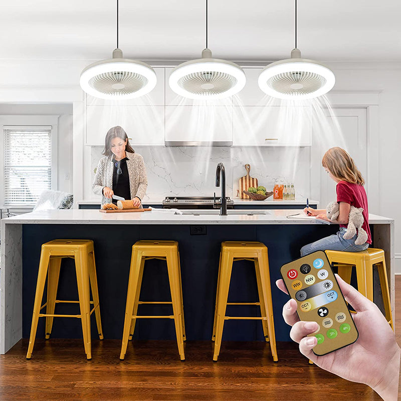 Plafondventilator met Lamp en Afstandsbediening - LED Plafondlamp met Ventilator voor Binnengebruik 2