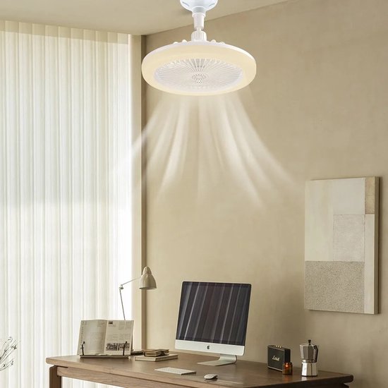 Plafondventilator met Lamp en Afstandsbediening - LED Plafondlamp met Ventilator voor Binnengebruik 3