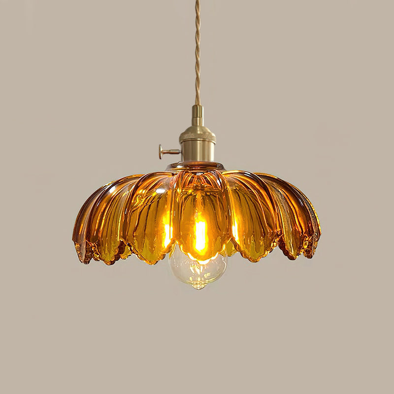 Retro Hanglamp voor Woonkamer en Eetkamer – Elegante Petal Lamp van Metaal en Glas 0