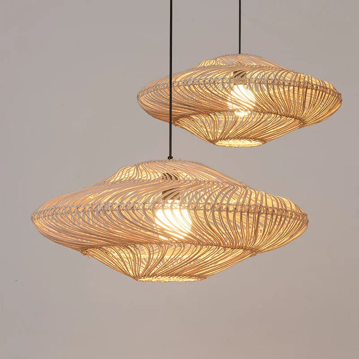Rotan Hanglamp met Handgeweven Ontwerp en Natuurlijke Lichtuitstraling voor Woonkamer en Eetkamer 0