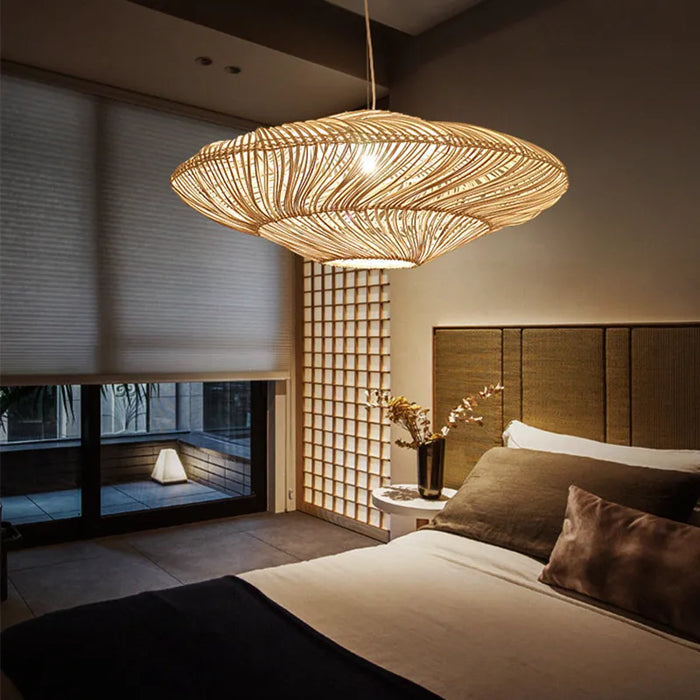 Rotan Hanglamp met Handgeweven Ontwerp en Natuurlijke Lichtuitstraling voor Woonkamer en Eetkamer 1