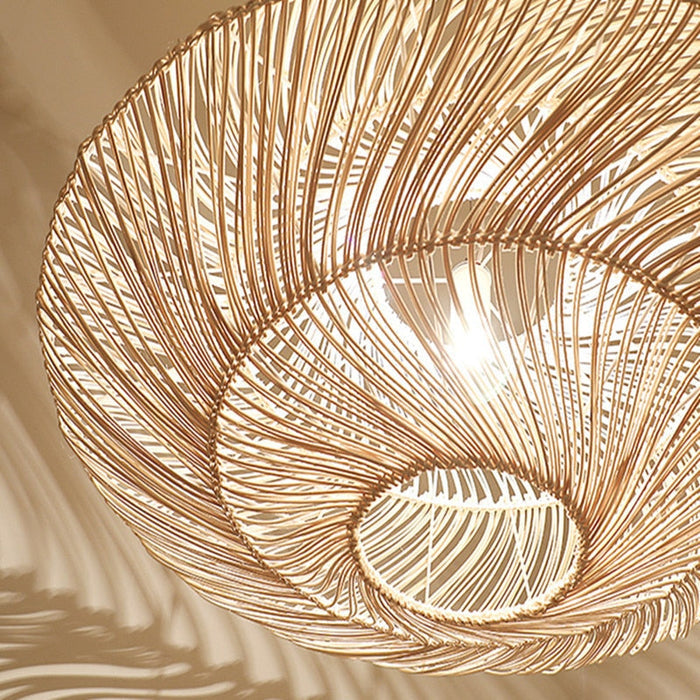 Rotan Hanglamp met Handgeweven Ontwerp en Natuurlijke Lichtuitstraling voor Woonkamer en Eetkamer 2