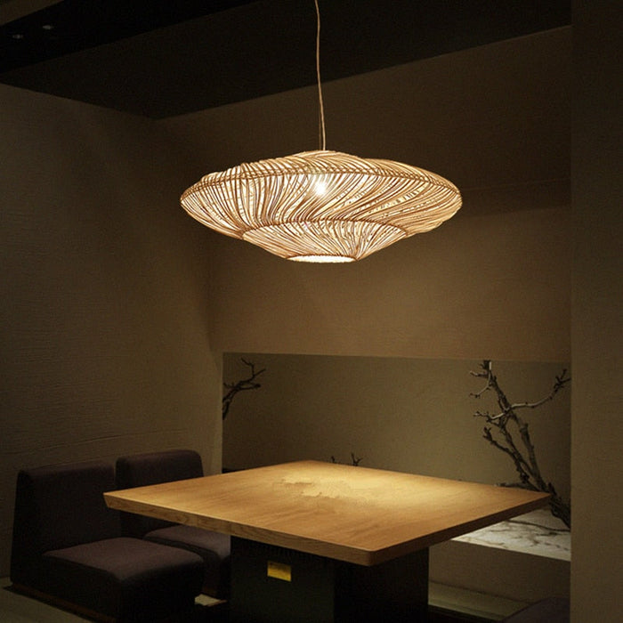 Rotan Hanglamp met Handgeweven Ontwerp en Natuurlijke Lichtuitstraling voor Woonkamer en Eetkamer 4