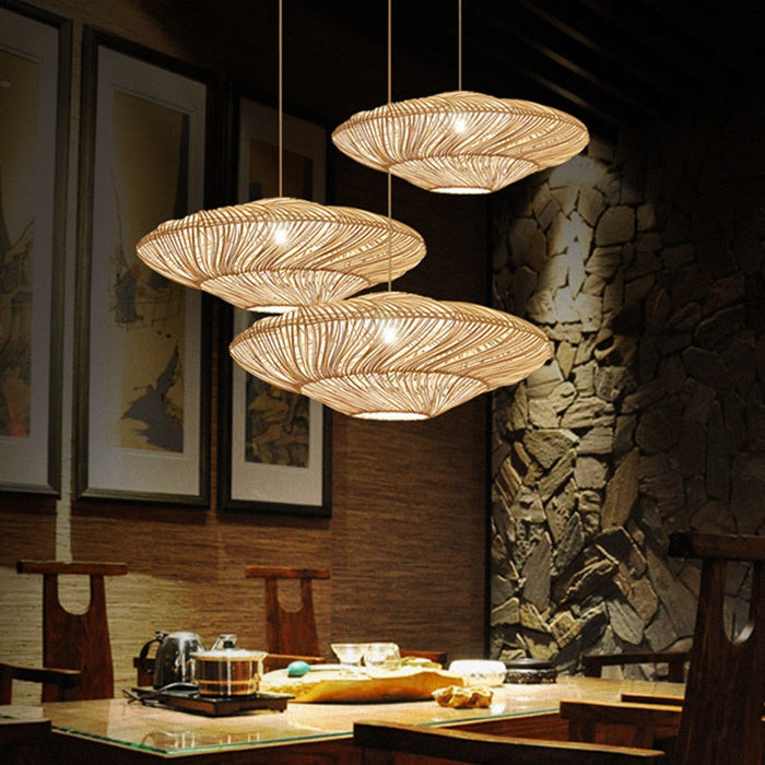 Rotan Hanglamp met Handgeweven Ontwerp en Natuurlijke Lichtuitstraling voor Woonkamer en Eetkamer 6
