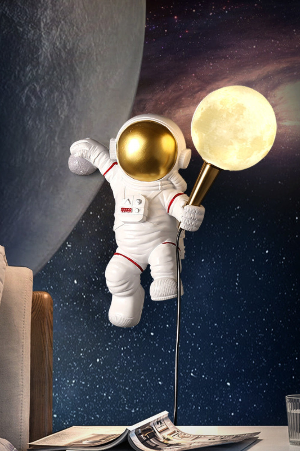 Ruimtevaart Astronaut Wandlamp met Warm LED Licht – Creatieve Muurlamp voor Binnen Decoratie 3