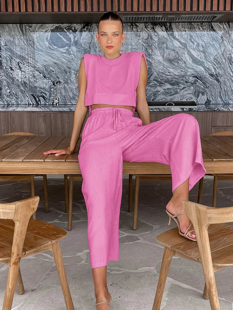 Casual Dames Co-ord Set Roze Auralie