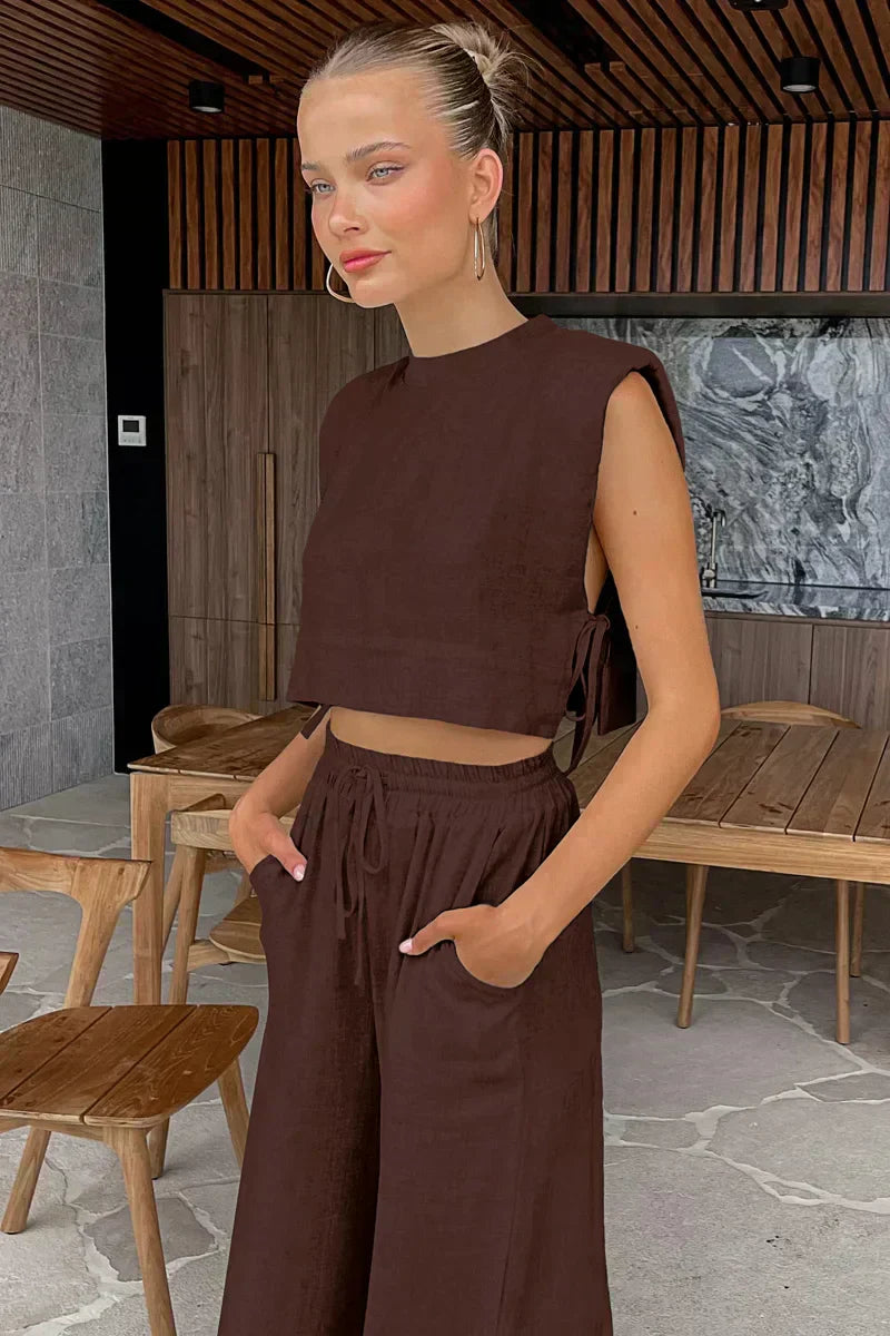 Casual Dames Co-ord Set Bruin Auralie