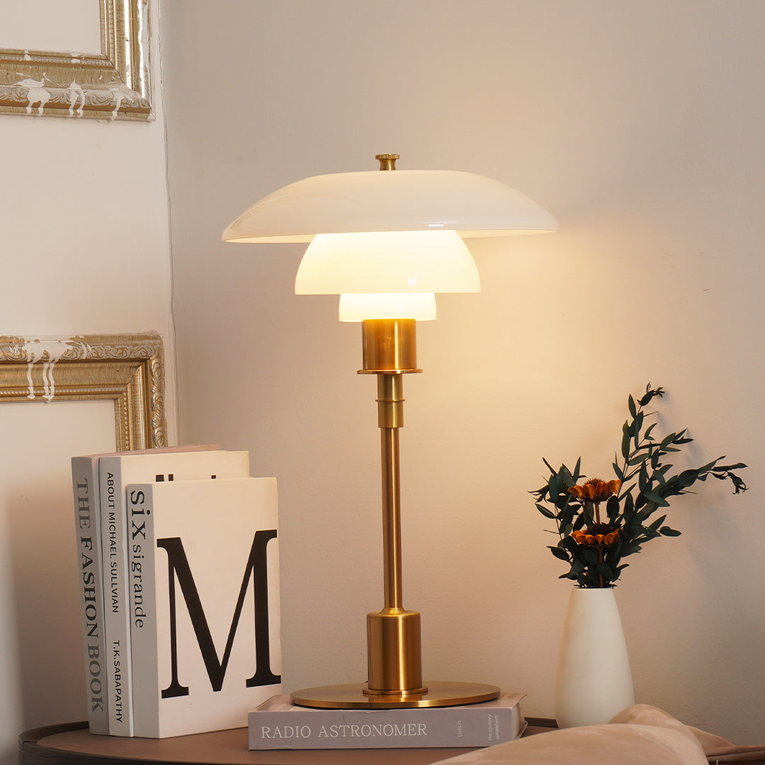 Tafellamp Zwart & Goud - Modern Glazen Tafellamp voor Binnenruimtes, Minimalistisch Ontwerp 2
