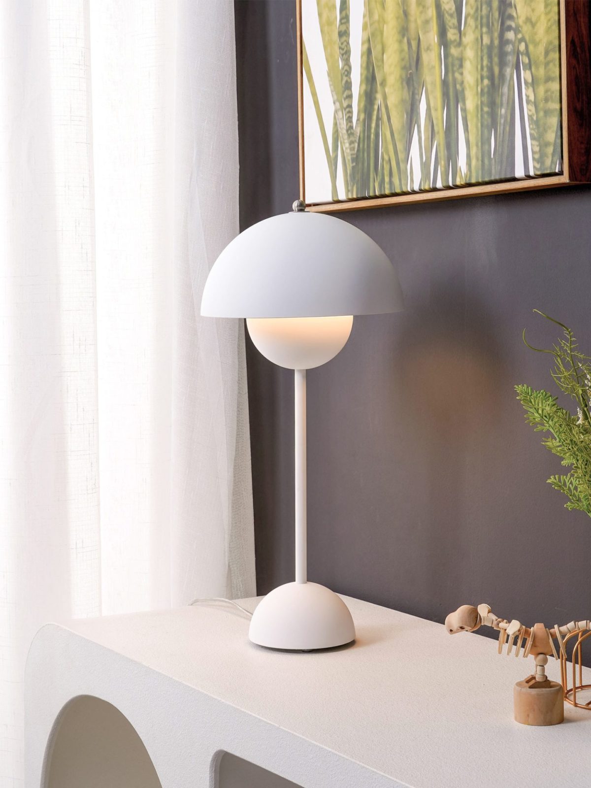 Tafellamp met Bloempot en Warm Licht – Stijlvolle Binnenverlichting voor Woonkamer en Slaapkamer 3
