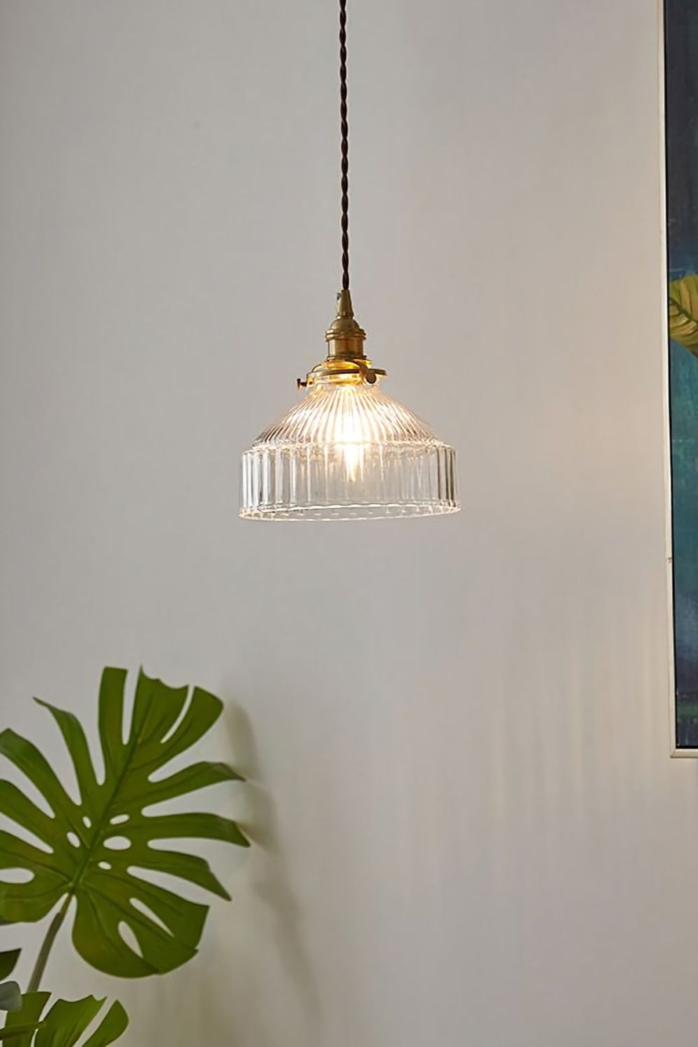 Vintage Hanglamp van Glas en Metaal – Elegante Woonkamer en Slaapkamer Lamp 7