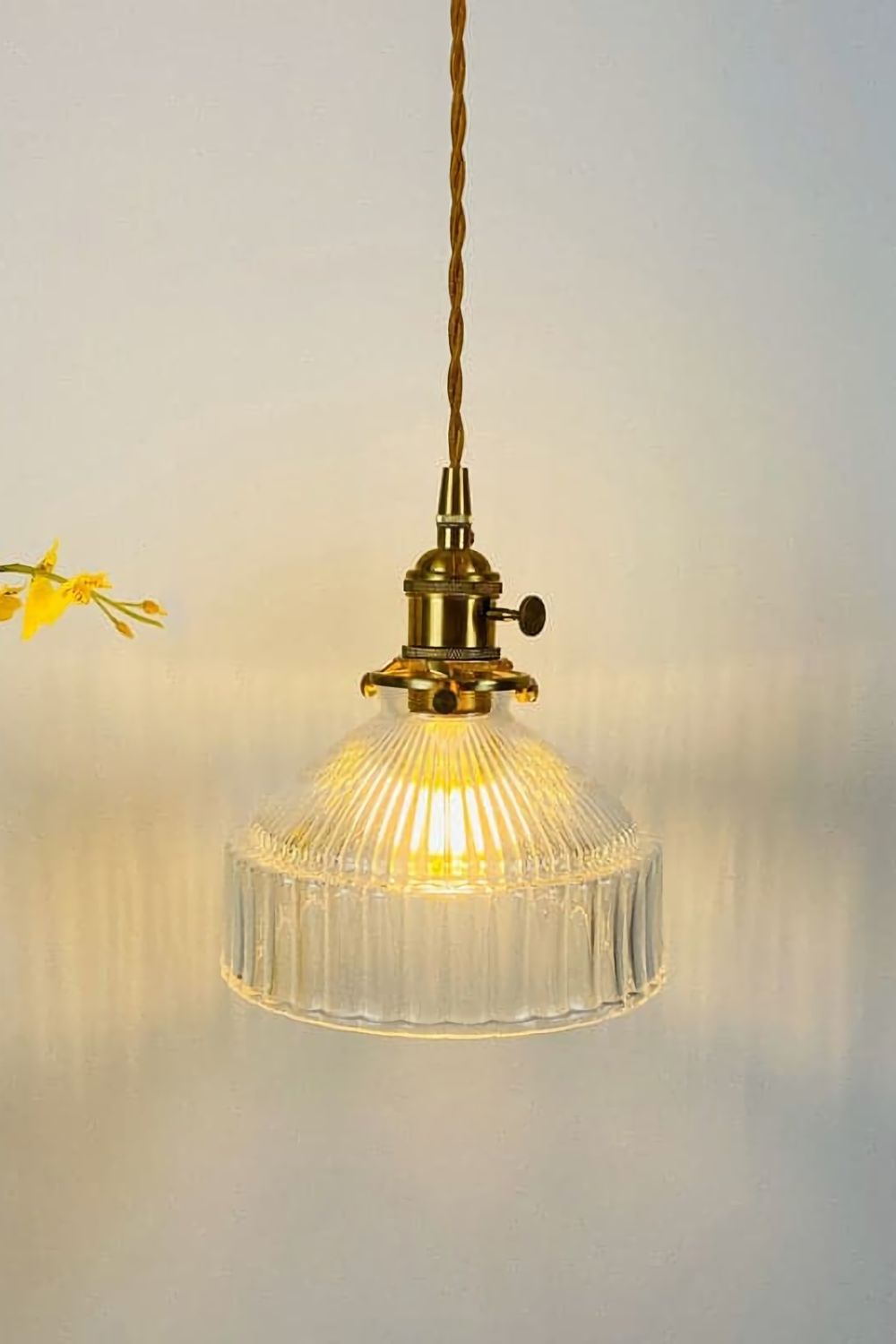 Vintage Hanglamp van Glas en Metaal – Elegante Woonkamer en Slaapkamer Lamp 8