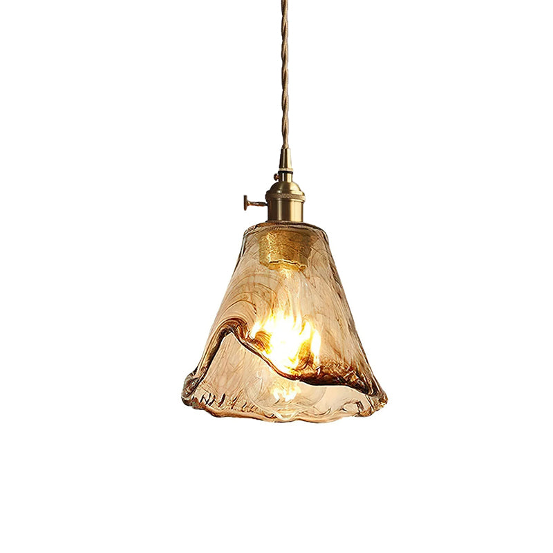 Vintage Hanglamp van Messing en Glas voor Woonkamer, Eetkamer of Slaapkamer – Stijlvolle Binnenverlichting 0