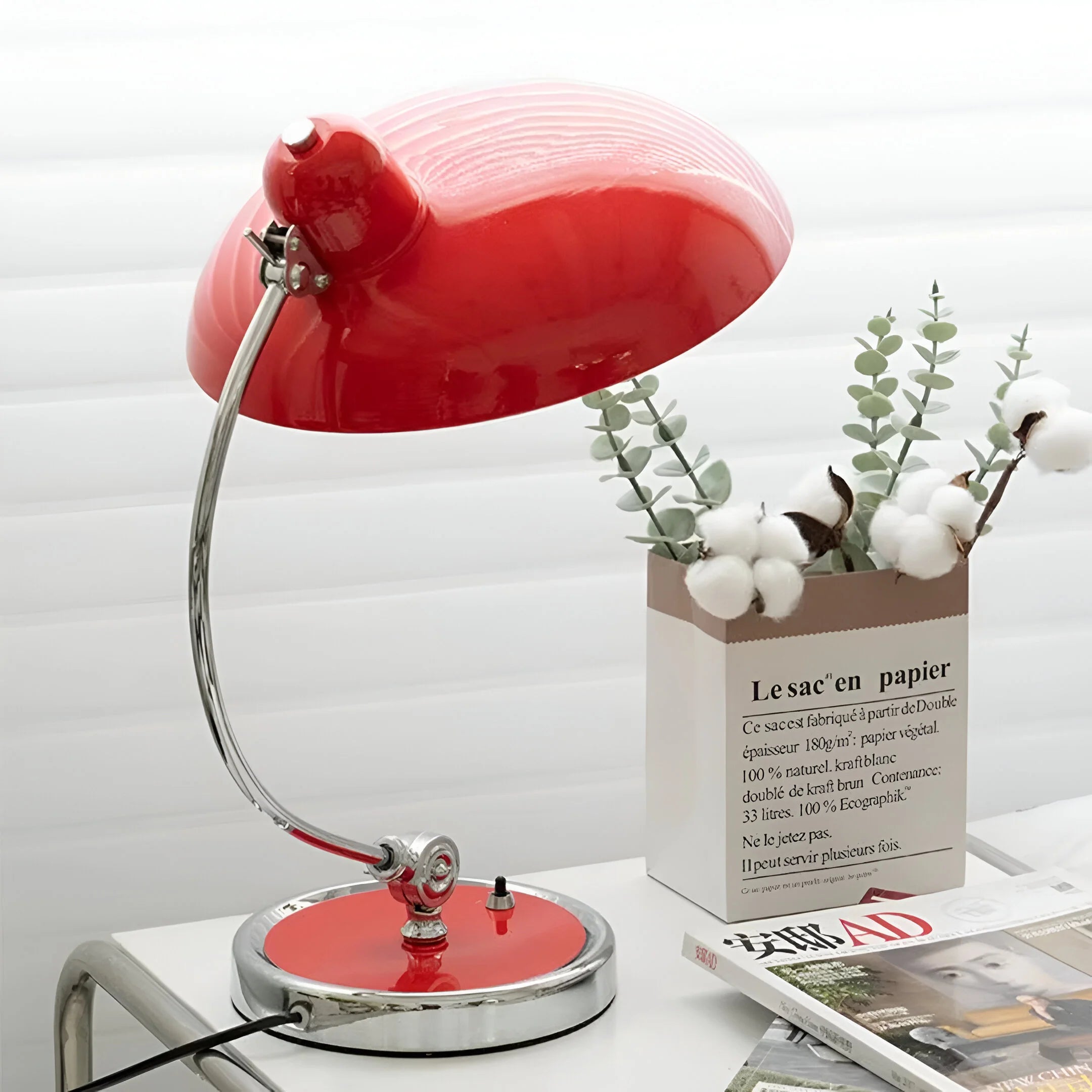 Vintage Smeedijzeren Tafellamp met Verstelbare Lampenkap voor Lees- en Sfeerlicht 4