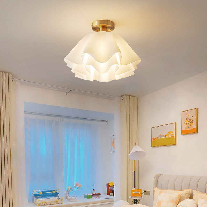 Vintage Witte Plafondlamp Bloem Design – Elegante Plafonniere voor Slaapkamer en Woonkamer 4