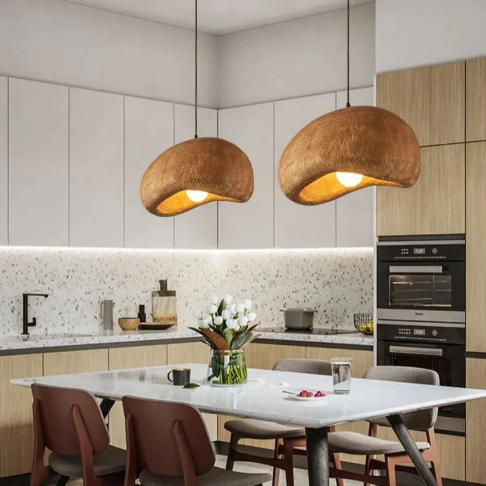 Wabi-Sabi Plafondlamp van Hoogwaardige Hars met Minimalistisch Ontwerp en Elegante Stijl 3