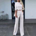 Dames Co-ord set met Elegante Top en Broek Wit Auralie
